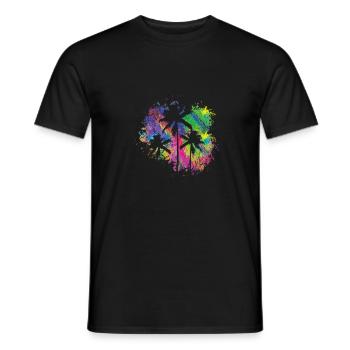 Summer Palms Colorful - Men's T-Shirt - black - Front - AI Model Male 178 light (178cm)