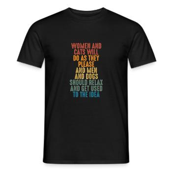 Femmes et chats - T-shirt homme - noir - Devant - AI Model Male 178 light (178cm)