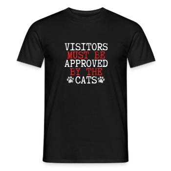 Visitors must be approved by the cats - Men's T-Shirt - black - Front - AI Model Male 178 light (178cm)