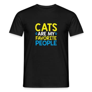 Cats are my favorite people - Men's T-Shirt - black - Front - AI Model Male 178 light (178cm)
