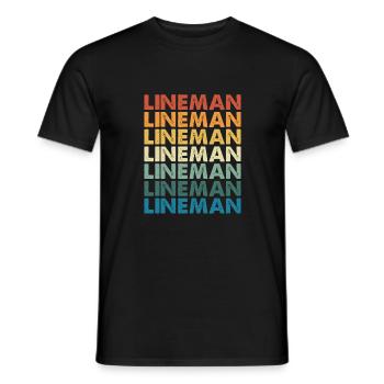 Retro Lineman Colorful - Men's T-Shirt - black - Front - AI Model Male 178 light (178cm)