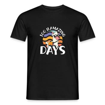 100 Great Lama Days - Men's T-Shirt - black - Front - AI Model Male 178 light (178cm)