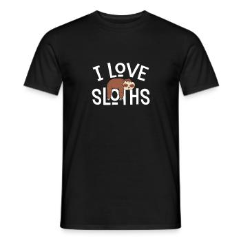 I love sloths - Men's T-Shirt - black - Front - AI Model Male 178 light (178cm)