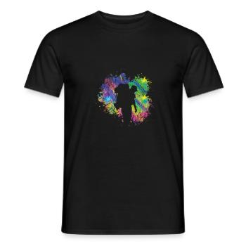 Hiking in summer - Men's T-Shirt - black - Front - AI Model Male 178 light (178cm)