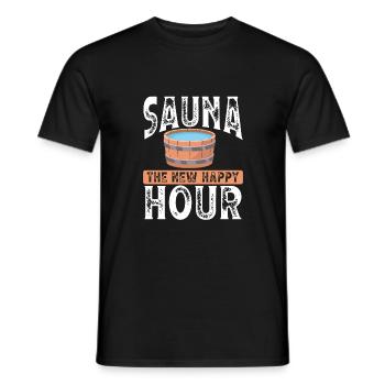 Sauna The New Happy Hour - Men's T-Shirt - black - Front - AI Model Male 178 light (178cm)