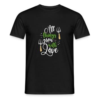 Toutes choses grandissent avec amour - T-shirt homme - noir - Devant - AI Model Male 178 light (178cm)