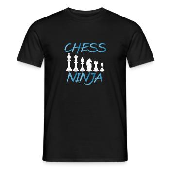 Pièces d’échecs Ninja - T-shirt homme - noir - Devant - AI Model Male 178 light (178cm)