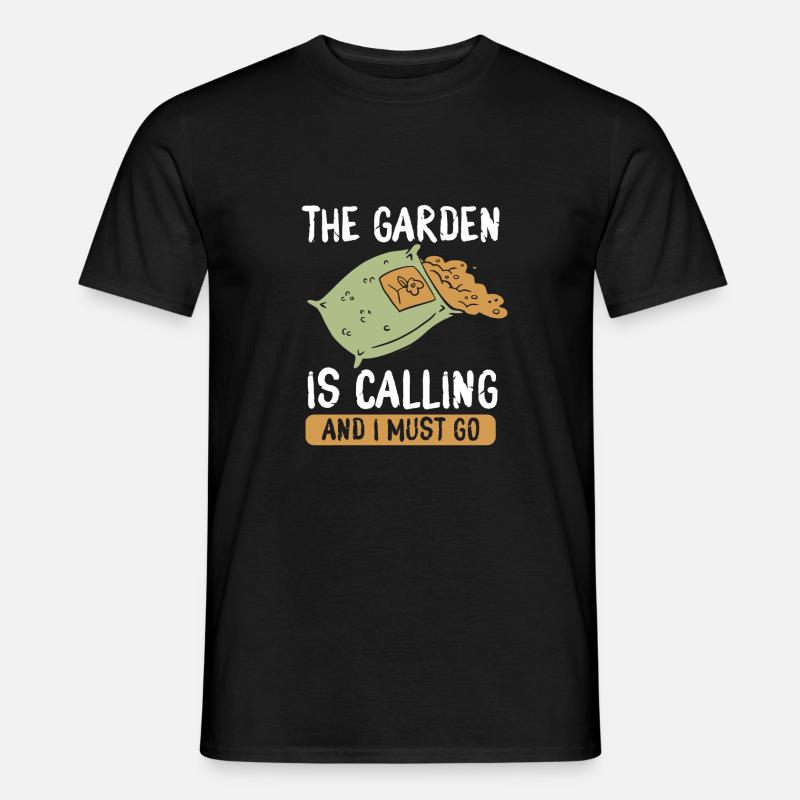 Der Garten Ruft - Männer T-Shirt - Schwarz