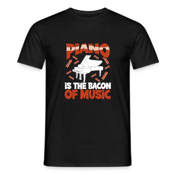 Klavier Ist Der Speck Der Musik - Männer T-Shirt - Schwarz - Vorne - AI Model Male 178 light (178cm)