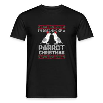 Je rêve de Noël perroquet - T-shirt homme - noir - Devant - AI Model Male 178 light (178cm)