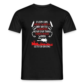 Let's go diving - Men's T-Shirt - black - Front - AI Model Male 178 light (178cm)