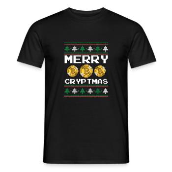 Noël Bitcoin moche - T-shirt homme - noir - Devant - AI Model Male 178 light (178cm)