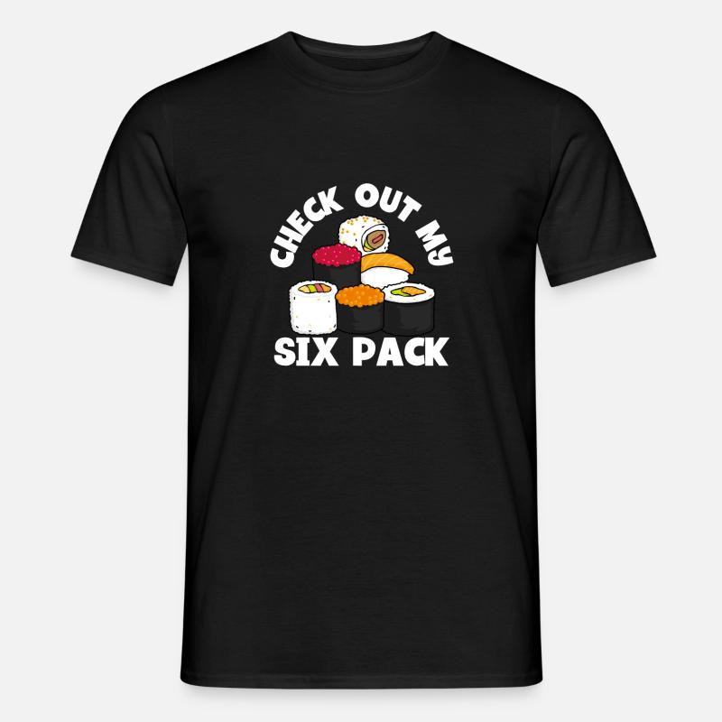Découvrez mon sixpack de sushis - T-shirt homme - noir