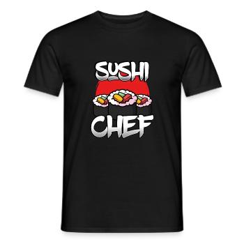 Chef de sushi - T-shirt homme - noir - Devant - AI Model Male 178 light (178cm)