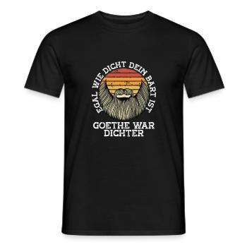 Dichter Bart Goethe war Dichter - Männer T-Shirt - Schwarz - Vorne - AI Model Male 178 light (178cm)
