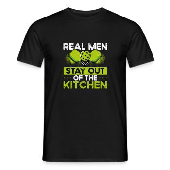 Les vrais hommes restent loin de la cuisine - T-shirt homme - noir - Devant - AI Model Male 178 light (178cm)