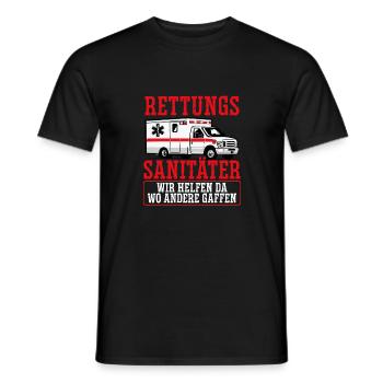 Wir Helfen, Wo Andere Gaffen - Männer T-Shirt - Schwarz - Vorne - AI Model Male 178 light (178cm)