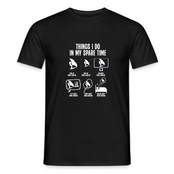 Dans mes temps libres, je fais du wingsurf - T-shirt homme - noir - Devant - AI Model Male 178 light (178cm)