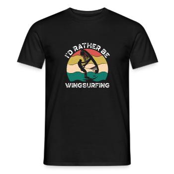 Je préfère le wingsurf - T-shirt homme - noir - Devant - AI Model Male 178 light (178cm)