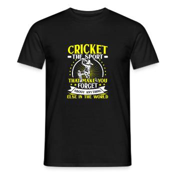 Cricket lässt dich alles andere vergesse - Männer T-Shirt - Schwarz - Vorne - AI Model Male 178 light (178cm)