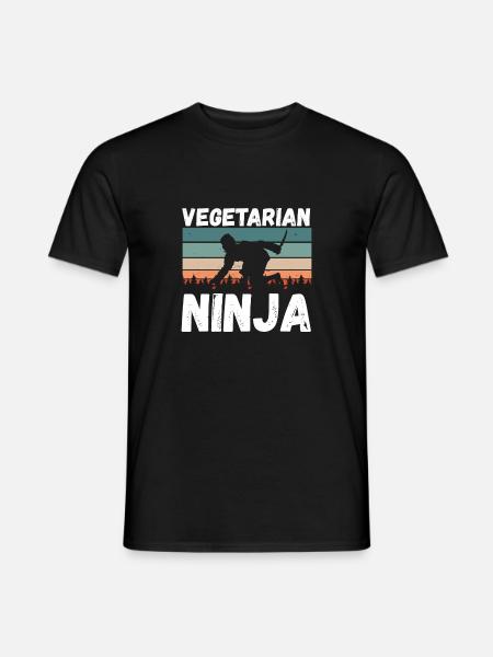 Vegetarischer Ninja jahrgang - Männer T-Shirt - Schwarz