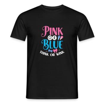 Pensez rose ou bleu ou clin d’œil - T-shirt homme - noir - Devant - AI Model Male 178 light (178cm)