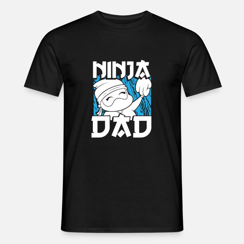 Netter Ninja vater - Männer T-Shirt - Schwarz