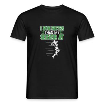 I run faster on the cricket field - Men's T-Shirt - black - Front - AI Model Male 178 light (178cm)