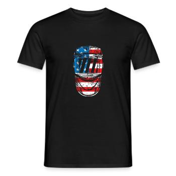 Casque de soudage Patriotic Usa - T-shirt homme - noir - Devant - AI Model Male 178 light (178cm)