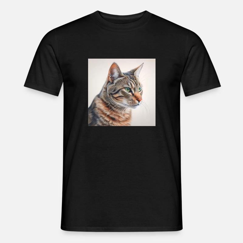 Katze - Männer T-Shirt - Schwarz