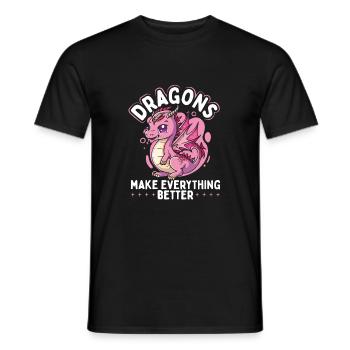 Les dragons améliorent tout - T-shirt homme - noir - Devant - AI Model Male 178 light (178cm)