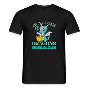 Drachen enthusiast - Männer T-Shirt - Schwarz - Vorne - AI Model Male 178 light (178cm)