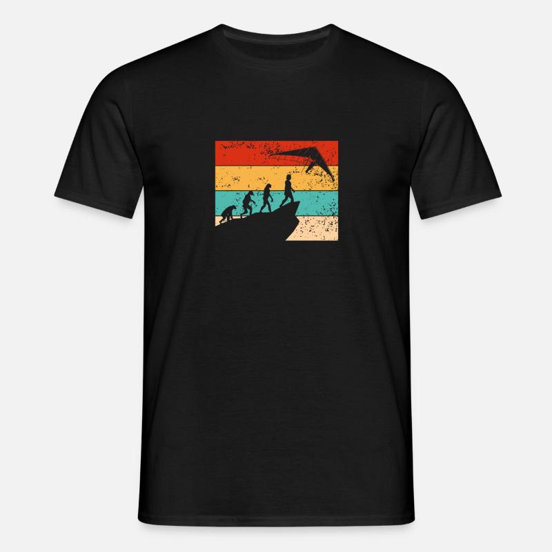 Retro drachenflug evolution - Männer T-Shirt - Schwarz