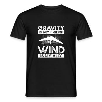 Gravity is my friend - Men's T-Shirt - black - Front - AI Model Male 178 light (178cm)
