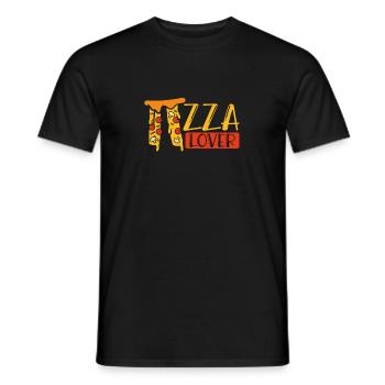 Lovers of mathematical pizza - Men's T-Shirt - black - Front - AI Model Male 178 light (178cm)
