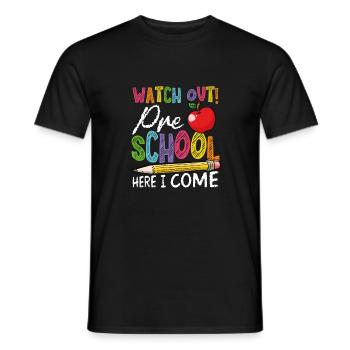 Preschoo Herel I'm coming; - Men's T-Shirt - black - Front - AI Model Male 178 light (178cm)