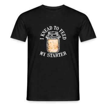 I knead the dough with the starter - Men's T-Shirt - black - Front - AI Model Male 178 light (178cm)