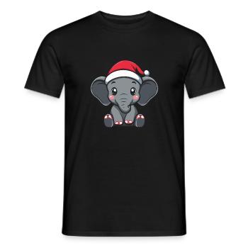 Noël des éléphants - T-shirt homme - noir - Devant - AI Model Male 178 light (178cm)