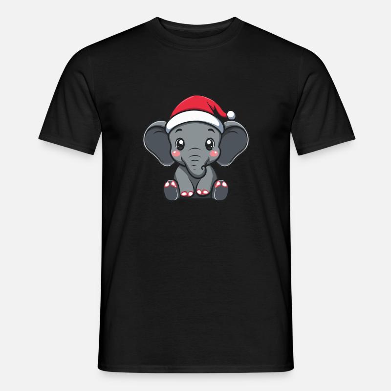 Elefant Weihnachten - Männer T-Shirt - Schwarz