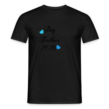 Grand frère 2026 avec des cœurs - T-shirt homme - noir - Devant - AI Model Male 178 light (178cm)