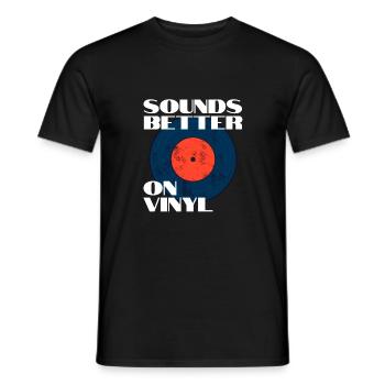 Sounds Better on Vinyl Vintage Audiophile Music - Männer T-Shirt - Schwarz - Vorne - AI Model Male 178 light (178cm)