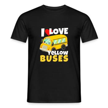 J’adore les autobus scolaires jaunes Cadeau d’autobus scolaire - T-shirt homme - noir - Devant - AI Model Male 178 light (178cm)