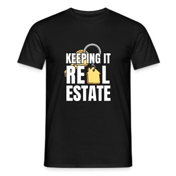 Drôle d’agent immobilier Maison Immobilier - T-shirt homme - noir - Devant - AI Model Male 178 light (178cm)