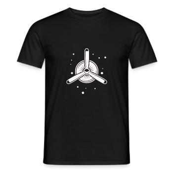 Airplane - Propeller - Turbine - Men's T-Shirt - black - Front - AI Model Male 178 light (178cm)
