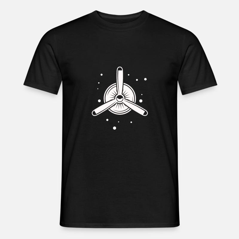 Flugzeug - Propeller - Turbine - Männer T-Shirt - Schwarz