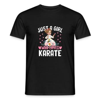 Juste une fille qui aime le karaté - T-shirt homme - noir - Devant - AI Model Male 178 light (178cm)