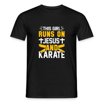 Cette fille court sur Jésus et le karaté - T-shirt homme - noir - Devant - AI Model Male 178 light (178cm)