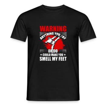 Warnung Alles, was du sagst oder tust, kann dich riechen lassen - Männer T-Shirt - Schwarz - Vorne - AI Model Male 178 light (178cm)