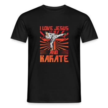Ich liebe Jesus und Karate - Männer T-Shirt - Schwarz - Vorne - AI Model Male 178 light (178cm)