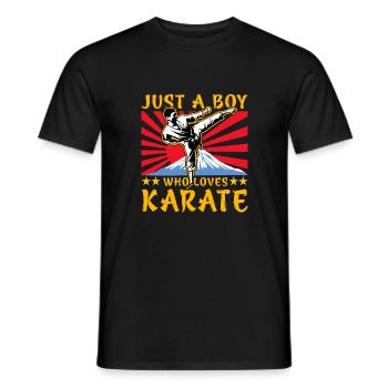 Just a Boy who loves Karate - Men's T-Shirt - black - Front - AI Model Male 178 light (178cm)